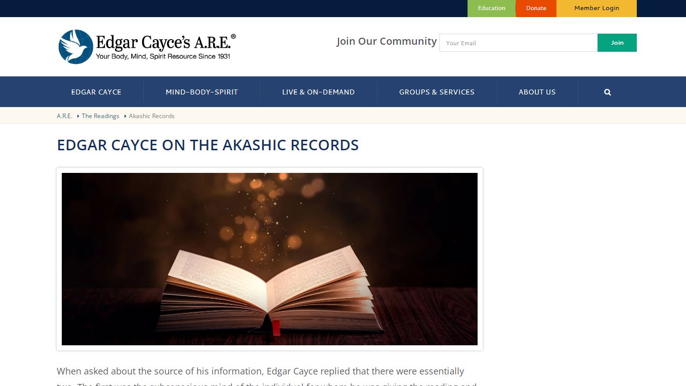 Akashic Record s | The Book of Life | Edgar Cayce Readings | Edgar ...