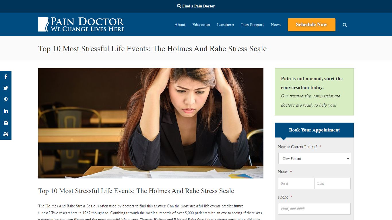 Top 10 Most Stressful Life Events: The Holmes And Rahe Stress Scale